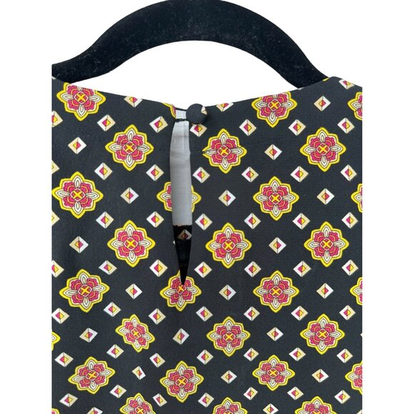 Evan-Picone‎ Shirt Top Blouse Womens Size 14 Patterned Keyhole Opening 90's - Picture 6 of 6